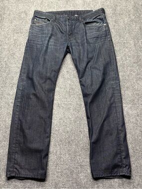 Diesel Jeans Mens 36x32 Blue Waykee Regular Straight 0RZ35 Button Fly USA Made
